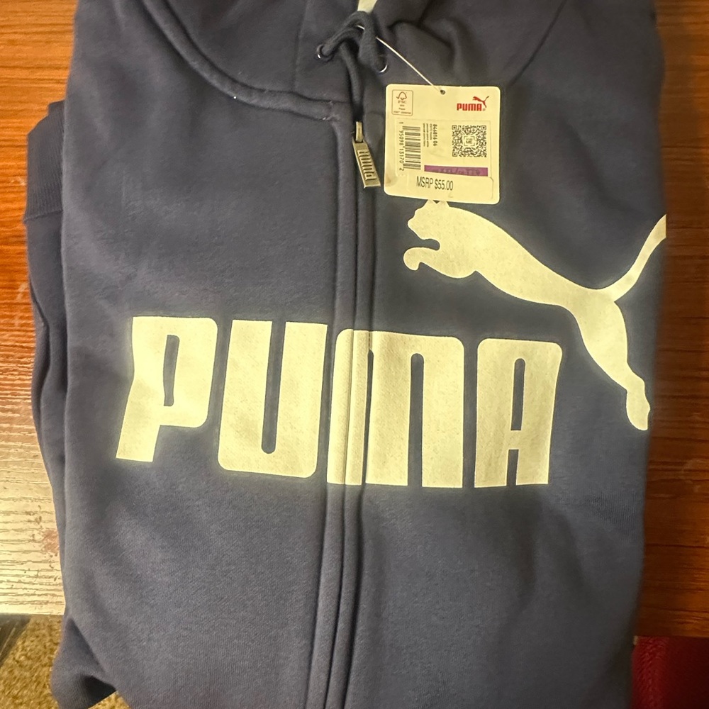 Puma Navy Pullover with White Cat Logo
